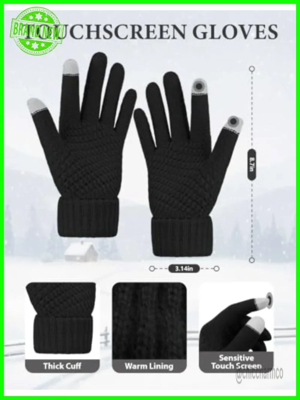 Winter Hat Scarf Gloves Set with Ear Muffs Touch Screen